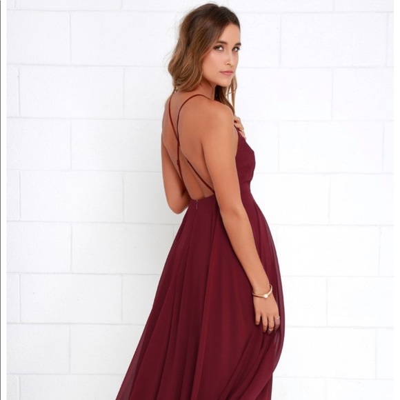 mythical kind of love wine red maxi dress